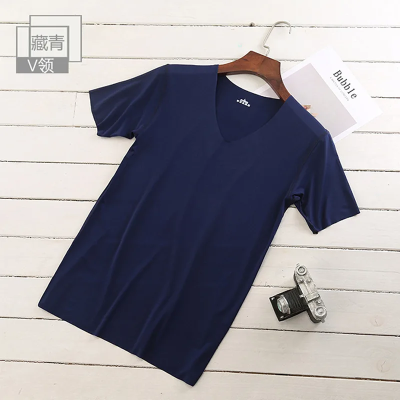 Breathable Ice Silk V Neck Short Sleeve T Shirts for Women Summer