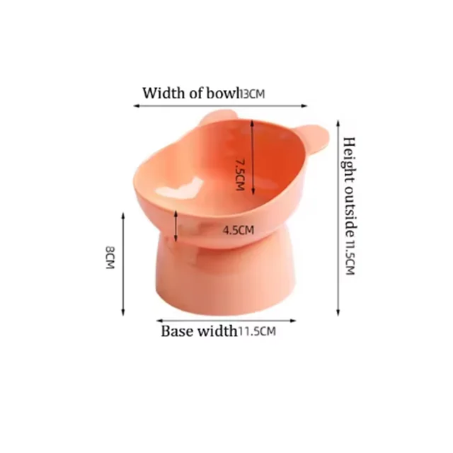 New Elevated Cat Bowls Stress Free Feeder and Waterer with Base Anti-Vomiting Tilted Raised Nonslip Pet Bowls 6