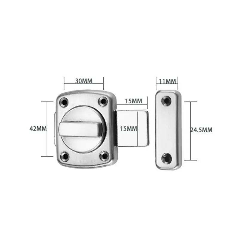 Description Picture 6 of itemTbelix 1PCS Home Security Latch Rotate Bolt Latch Gate Latches Door Slide Lock Twist Rotating Barrel Lock For Bathroom Toilet