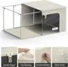 Storage Bins with Metal Frame-Stackable&Foldable Clothes Organizer Bags-Oxford Fabric Storage Containers with Large Clear Window 5