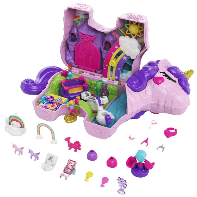 Polly Pocket Unicorn Party Large Compact Playset With 25+ Surprises Discover & Fun Princess Part Play House Toy Girls Gift GKL24 3