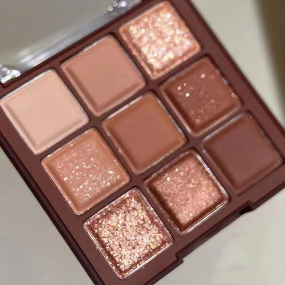 9 Colors Glitter Eyeshadow Palette Pearlescent Matte Earth Color Acrylic Eye Shadows Palette Waterproof Korean Makeup Cosmetics eye shadow,eye shadow plate