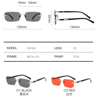 Солнцезащитные очки без оправы, прямоугольные модные популярные женские и мужские солнцезащитные очки, маленькие квадратные солнцезащитные очки для женщин и мужчин, летние путешествия Óculos — изображение 6