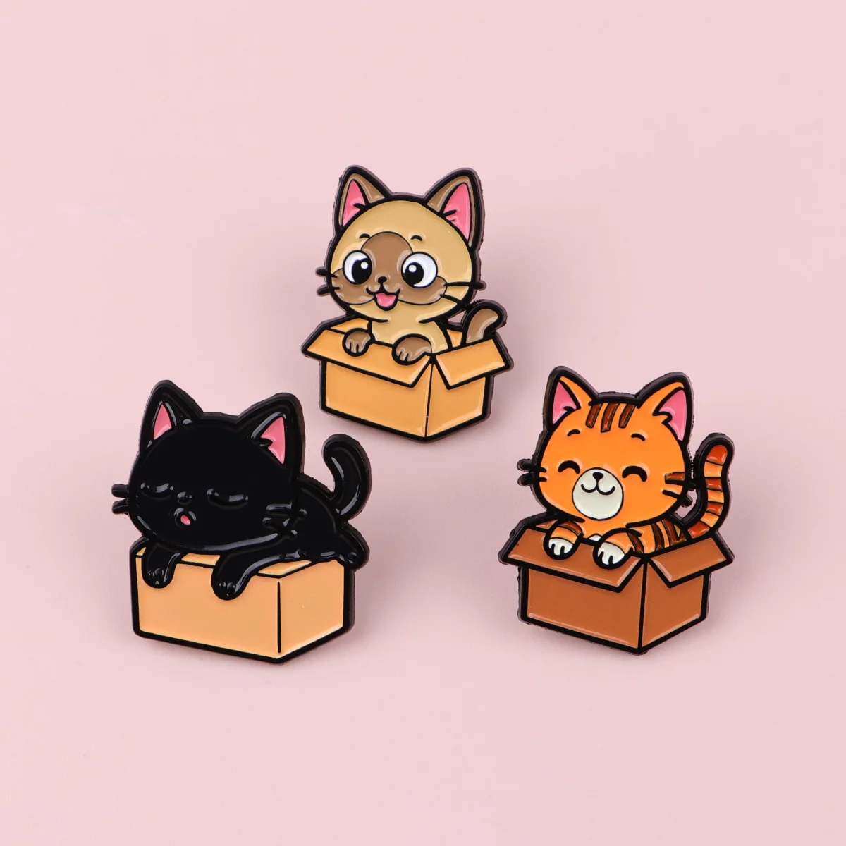 Happy Cats Dogs Enamel Pin Cartoon Animals Women's Brooch Lapel Pins Backpack Brooches for Clothing Badges Adorn Jewelry Gifts