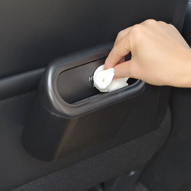 Car Trash Can Car Trash Bag ABS Square Pressing Type Hanging Vehicle Storage Box