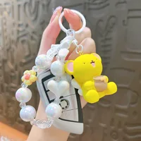 Cupid'S Angel Yellow Bear Doll Key Ring Thailand Butter Bear Toy Keychain Cartoon Donut Bear Bag Pendant Key Chains Gifts Toys 1