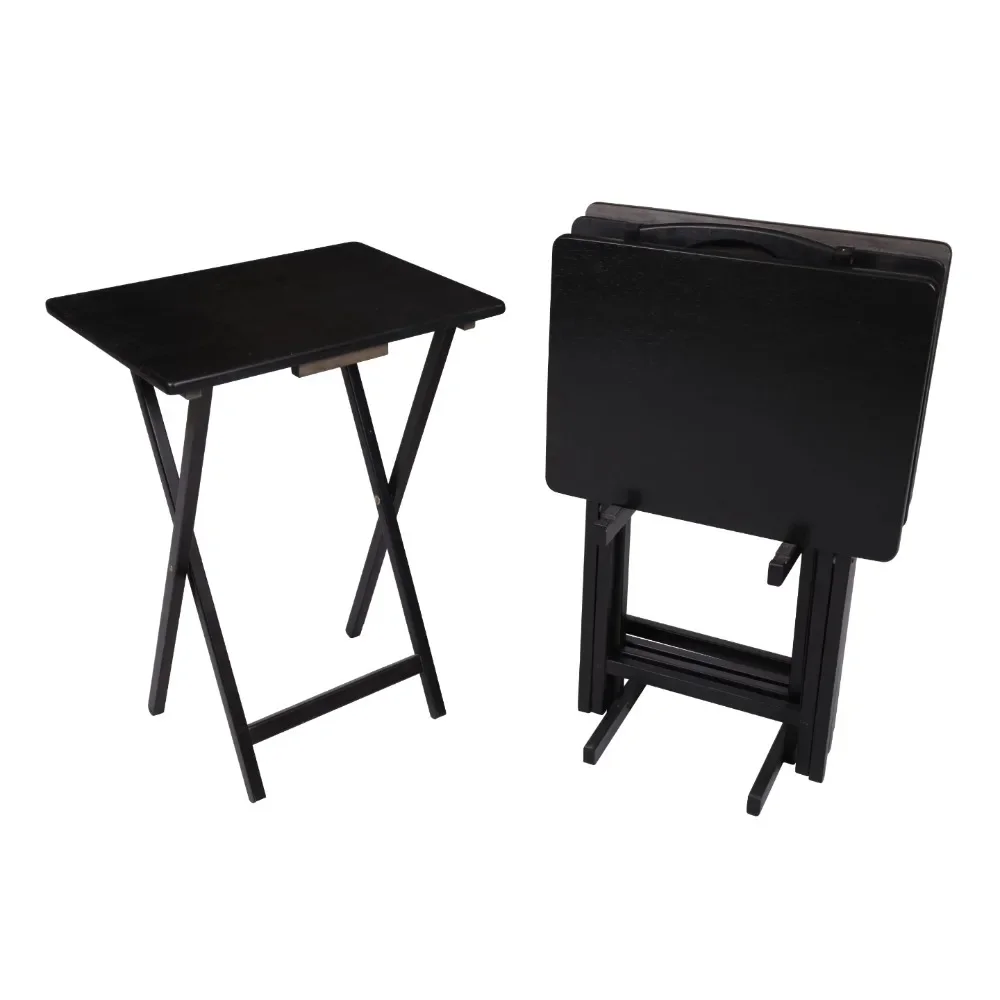

Black 5-Piece Folding TV Tray Table Set, 19 x 15 x 26 Inch