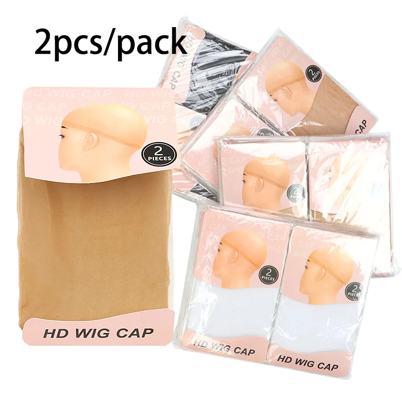 Wholesale 10Pack Invisible HD Wig Cap For Lace Front Wig Transparent Wig Cap Black White Brown Beige Stocking Wig Caps For Women 4