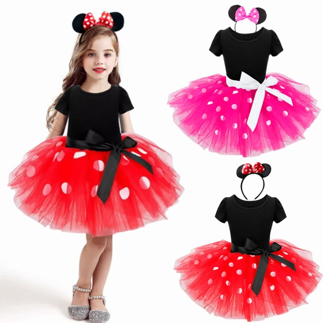 Minnie Disfraz Baby Kids Girls Bow Princess Dress Mouse Ear