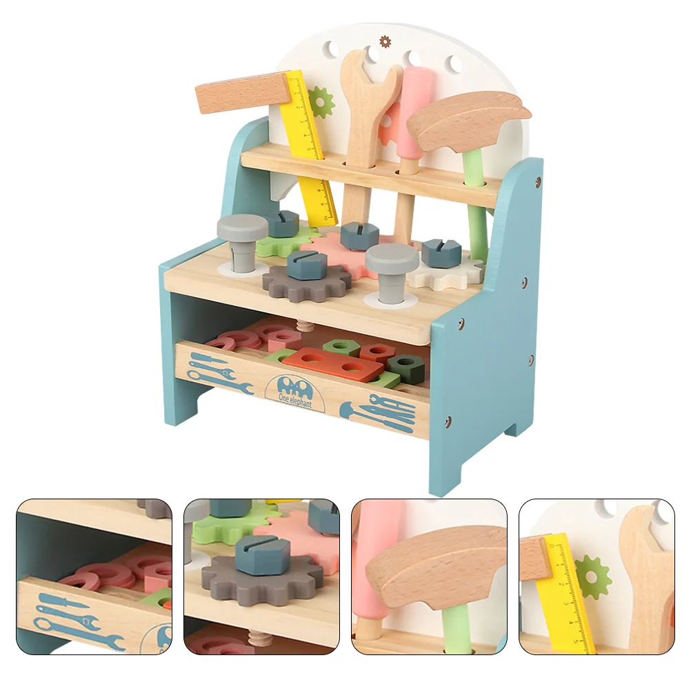 

Tool Table Toy Assembly Nut Screw Toddler Suit Kids Wooden Educational Combination Kit Child Toys