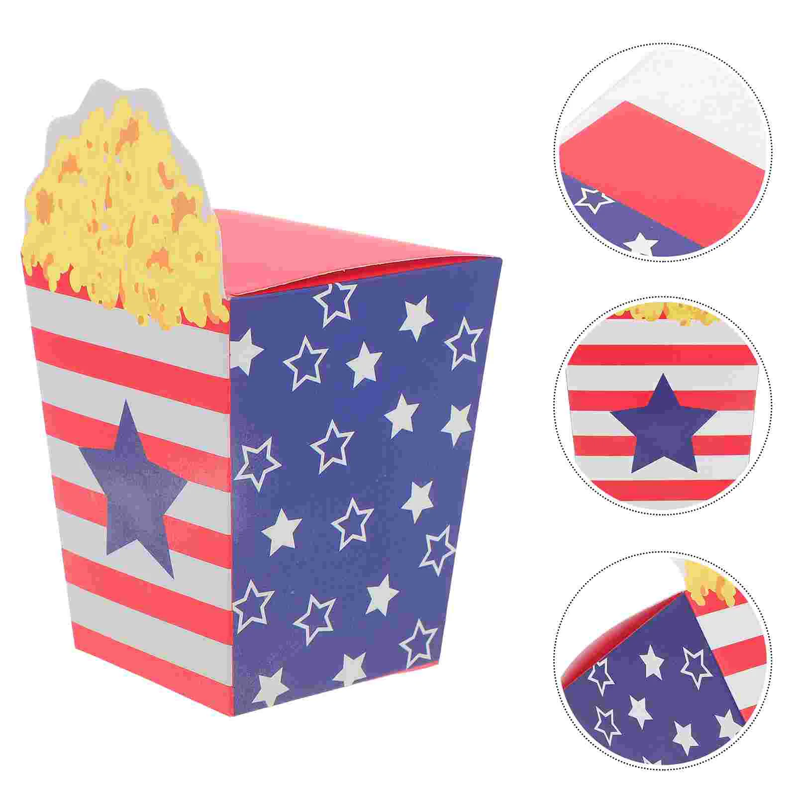 

30 Pcs Popcorn Box Bucket USA Boxes Independence Day Bags Paper Party Snacks Container Bulk