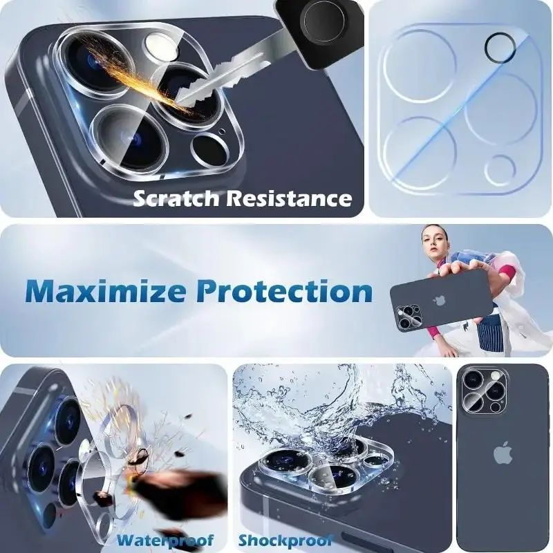 Universal 6-in-1 HD Tempered Glass Screen and Camera Protector Set
