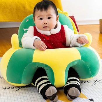 Supporto per divano per bambini Coprisedile Sedia in peluche Imparare a sedersi Comodo lettino in peluche lavabile per pavimento per bambini in cartone animato