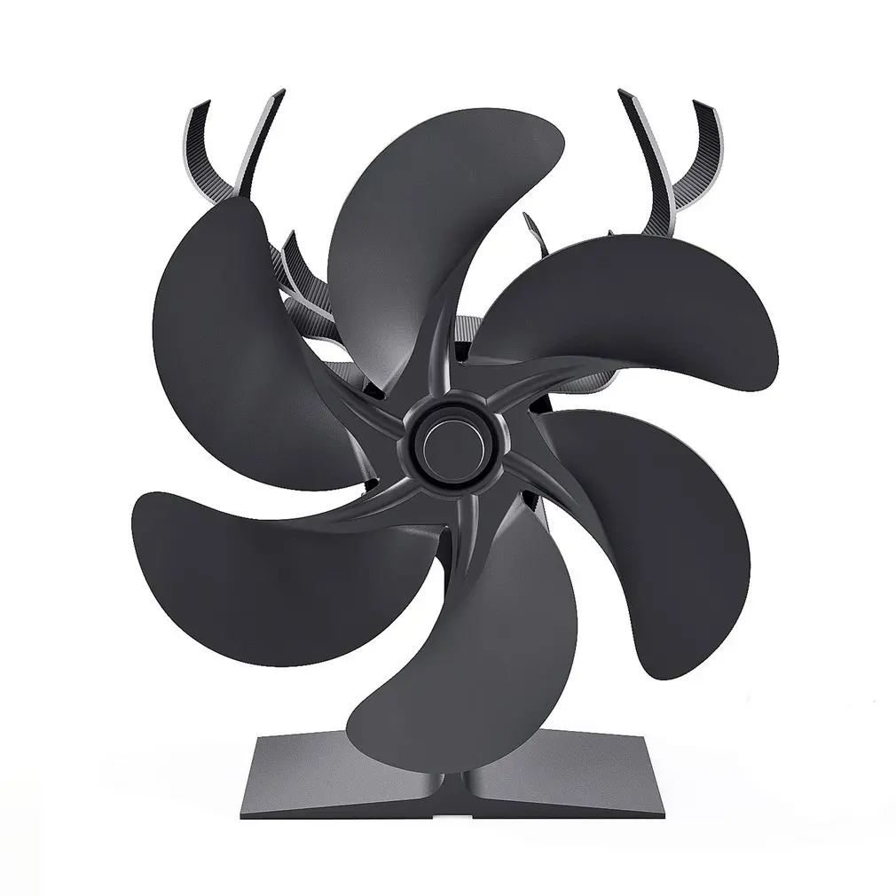 

6 Blades Heat Powered Stove Fan Log Wood Burner Eco-fan Quiet Fireplace Fan Winter Warm Home Heater Efficient Heat Distribution