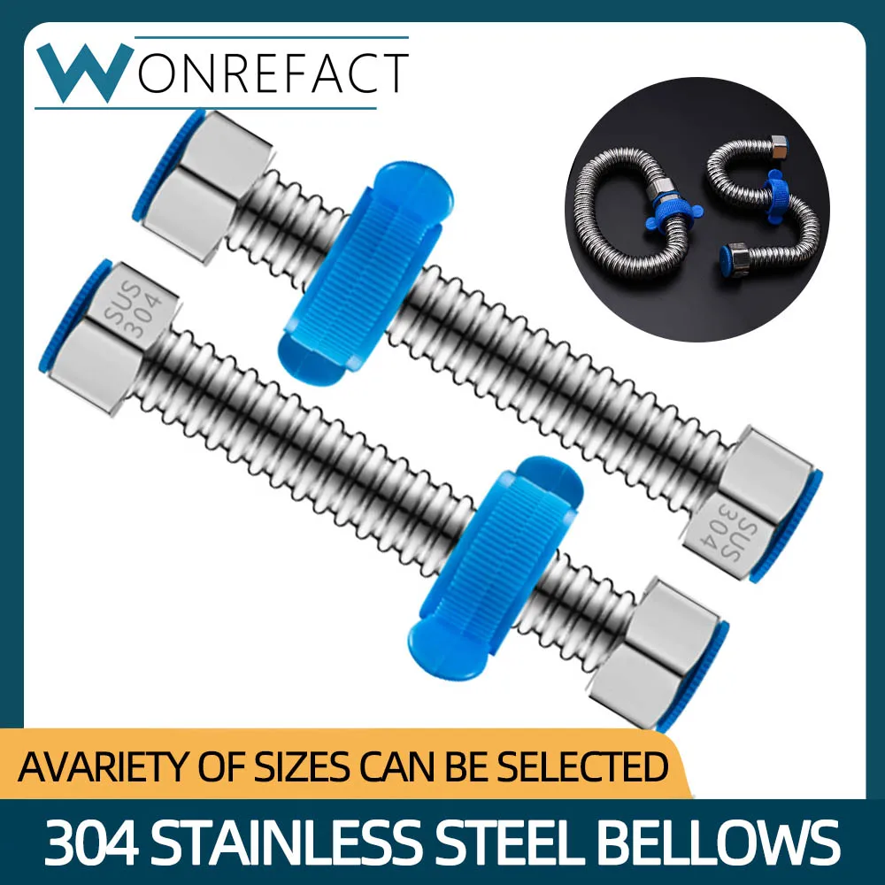 304 Stainless Steel Bellows 4-Piece Home Water Heater Metal Hose Inlet Pipe for Hot and Cold Household Stainless Steel Water Sup