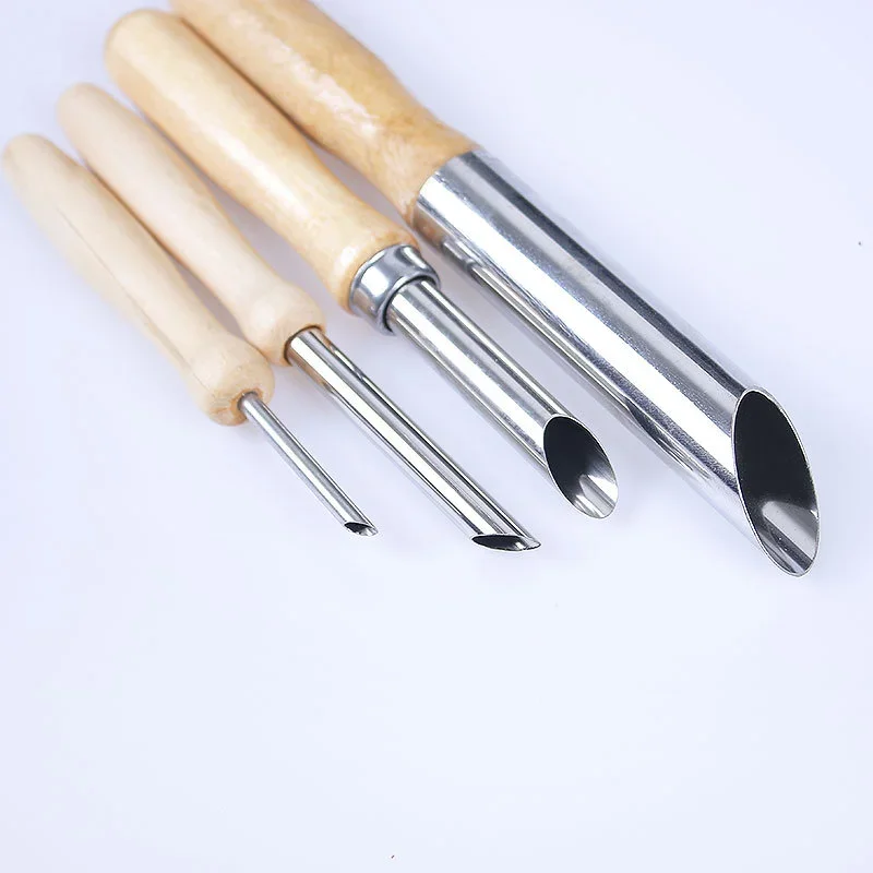 Polymer clay tools Pottery Clay Hole Puncher Stainless Steel Ceramic Cutting Punching Modeling Sculpture Tool Polymer Wax Clay Tools 4Pcs