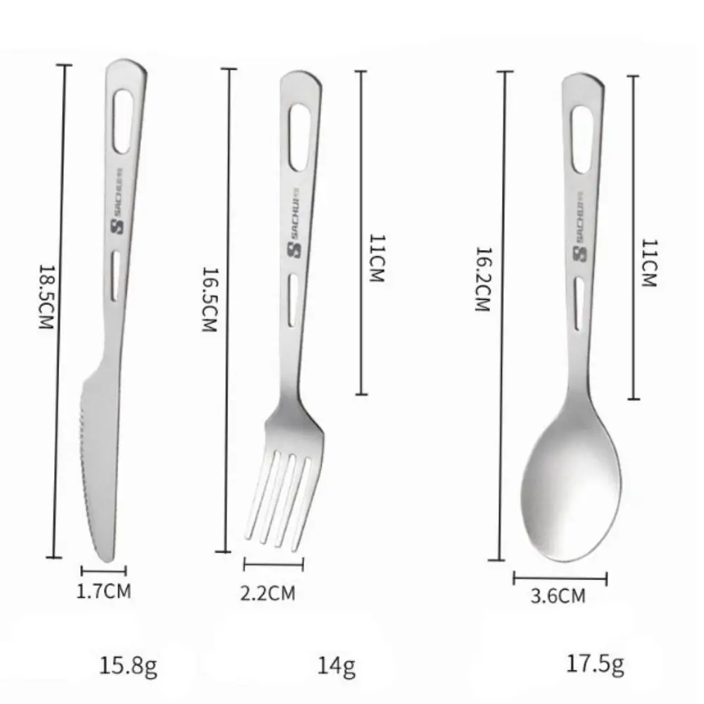 Portable Titanium Long Handle Spoon Camping Cookware Cutlery Fork EDC Outdoor Picnic Accessories