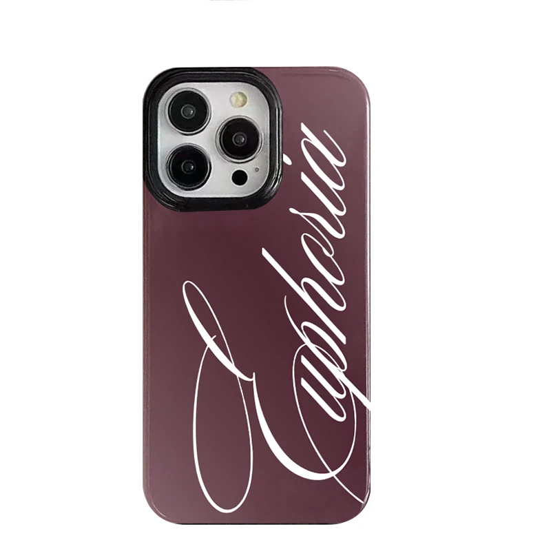 Euphoria Letter Art Wine Red Premium Phone Case