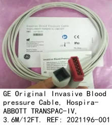 

G E pr essure Cable, TR ANSPAC-IV, 3.6M/12FT. REF: 2021196-001 new original