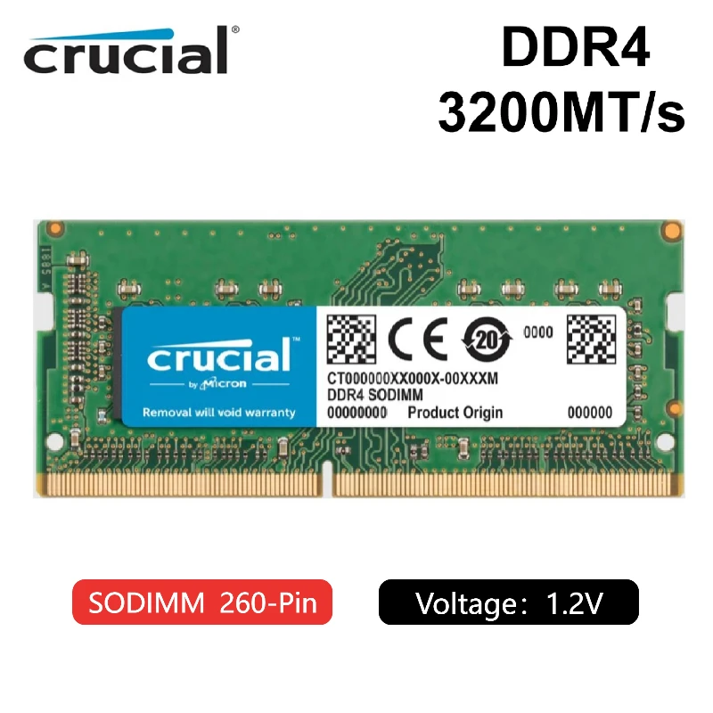 Crucial DDR5 RAM 16GB 32GB Notebook Memory 4800MHz DDR4 3200MHz 8GB 16GB  SODIMM 1.1V for Dell Lenovo Asus HP Laptop Memory Stick