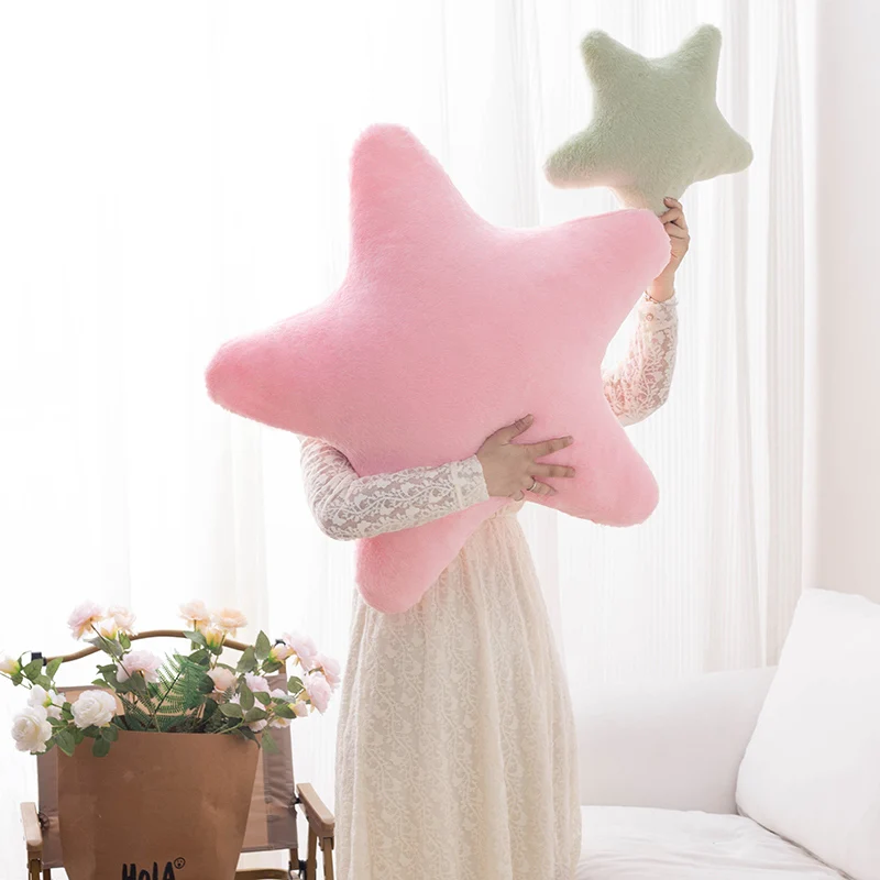 Star Plush Pillow Colorful Natural Sky Stuffed Cushion Pink Yellow Blue Green Cream Sofa Chair Bed Party Decor Gift 5