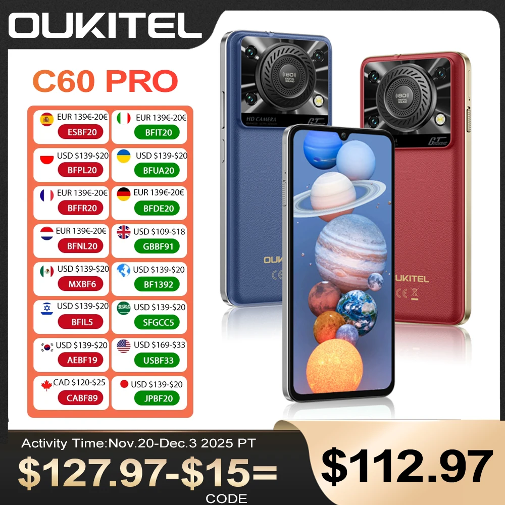 2025 NEW Oukitel C60 PRO Smartphone 6.88