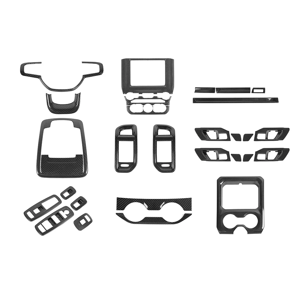 

27 шт./компл. отделка рулевого колеса автомобиля, крышка оконного подъемника, дверная панель, Стайлинг интерьера, аксессуары для Dodge Ram 2018 +