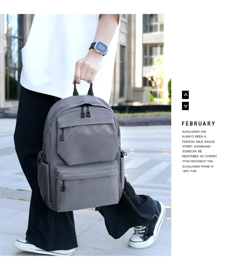 حقيبة ظهر للسفر خفيفة الوزن للرجال، حقيبة ظهر جديدة من قماش أكسفورد ذات سعة كبيرة لعام 2025، حقيبة مدرسية سوداء لطلاب الجامعات