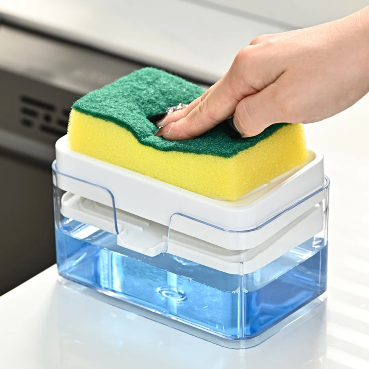 Kitchen Sink Drain Soap Dispenser Dishwashing Soap Press Box Sponge Kitchen Detergent Container soap dispenser soap liquid box pressing soap liquid box