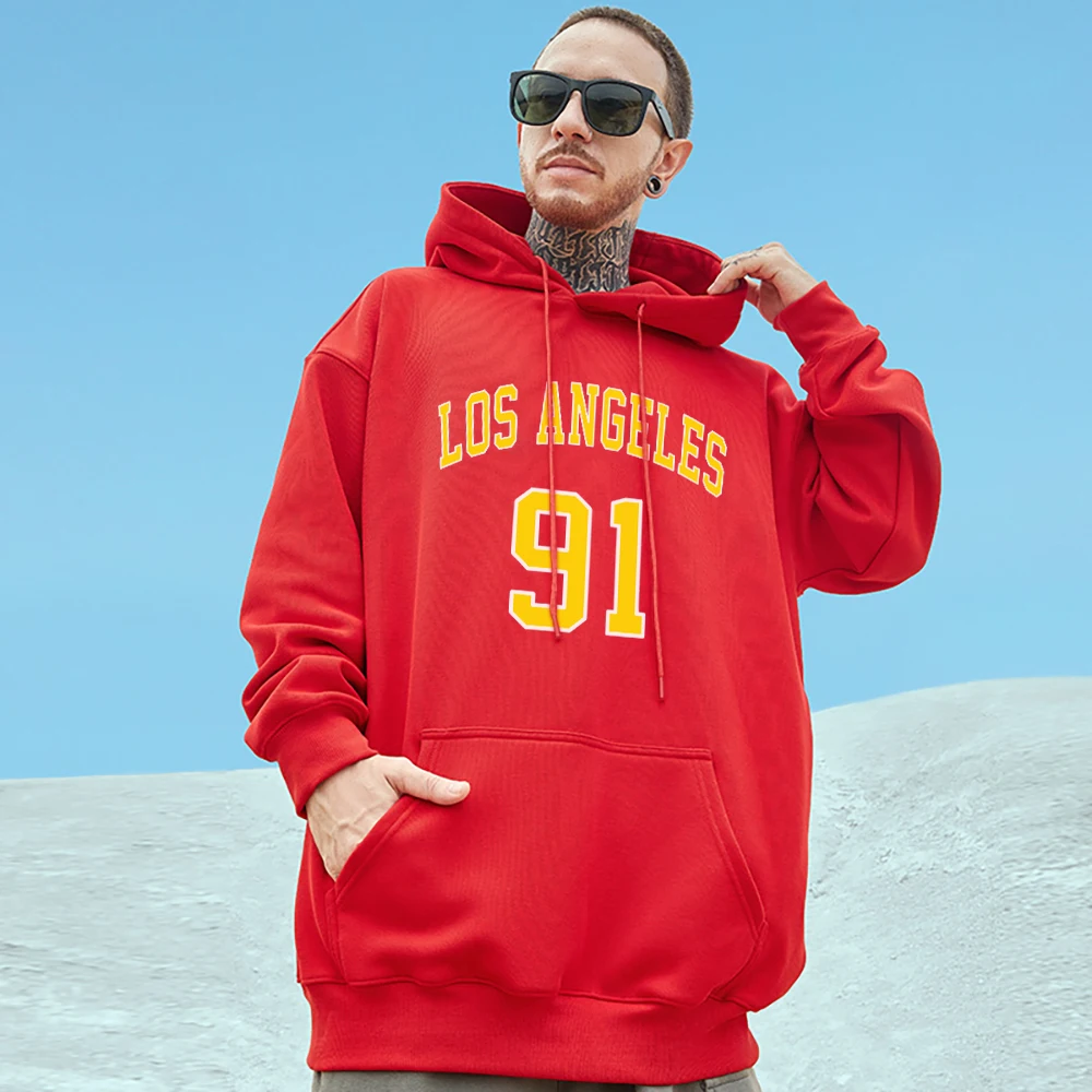 

Los Angeles 91 Cotton Mans Hoody Casual Full Sleeve Sweatershirts Hooded Aesthetic Pullovers Outdoor Creativity Mans Clothing