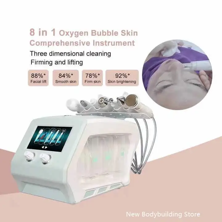 8 In 1 Oxygen Oxgen Facial Spa System Micro Dermabrasion Microdermabrasion Machine Nano Spray Black Head Remover