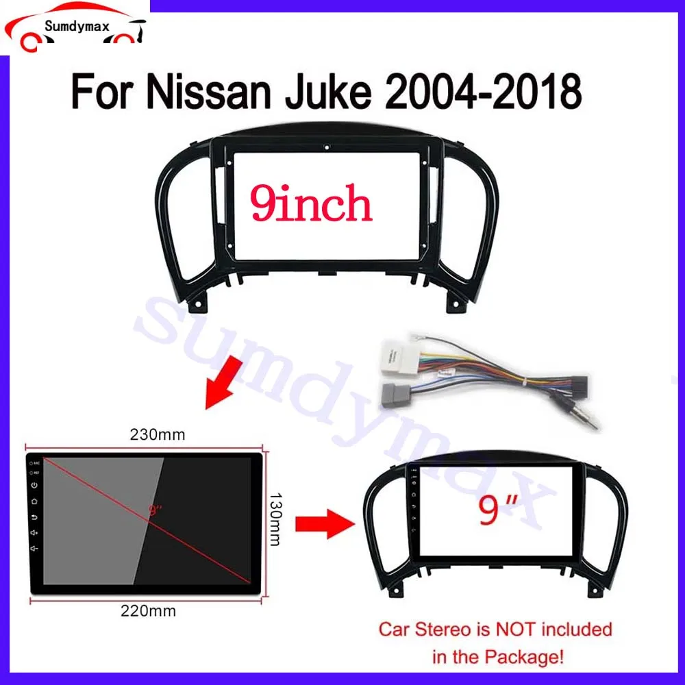

9-дюймовая 2 din Автомобильная радиоустановка Fascia Для Nissan Juke 2011-2016 Infiniti ESQ, автомобильная радиоустановка Fascia Frame Adapter CD Panel Dash Trim Bezel