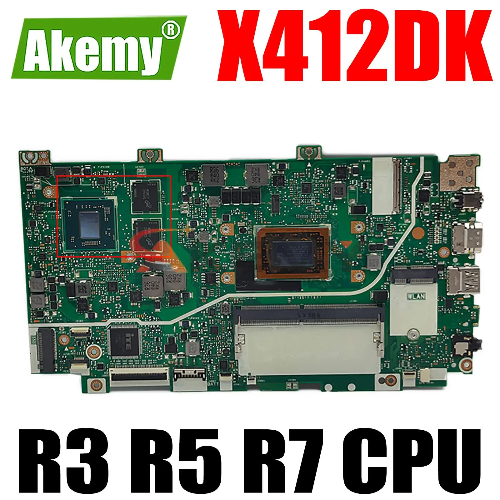 

X412DK X412DA Mainboard for ASUS Vivobook A412D F412D X412D Laptop Motherboard AMD R3-3200 R3-3300 R5-3500 R7-3700 CPU VGPU