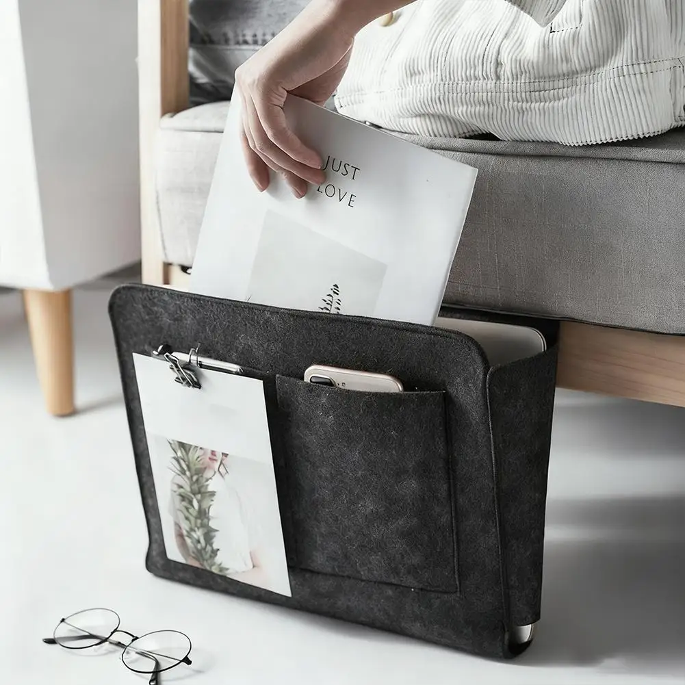 Hängende Aufbewahrungstasche fürs Bett Handy-Fernbedienung Taschentuchbox Nachttisch-Büchertasche Haushaltsartikel-Aufbewahrung ﻿ – Detail 11