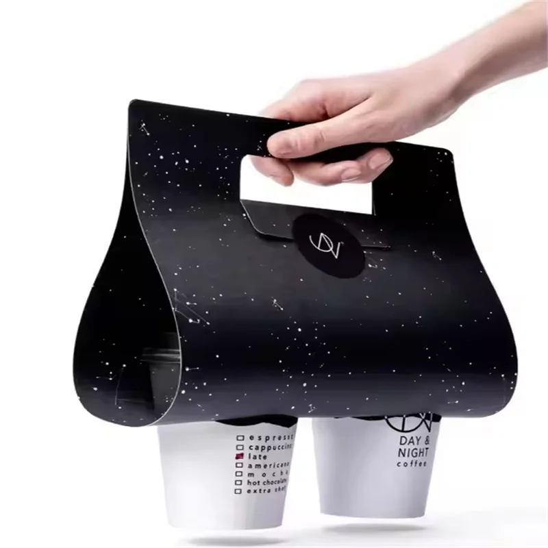 500Pcs Custom Printed or Designed Single Double Paper Cup Holders Disposable Bubble Mil... - SKU DPCH1246 - UGI Packaging