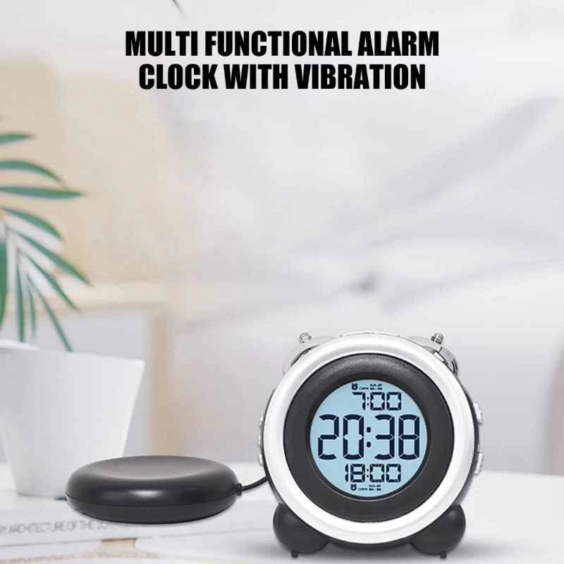 Digital Alarm Clock With Vibration Function Loud Vibrating with Backlight For Deep Sleepers And Deaf Individuals 2