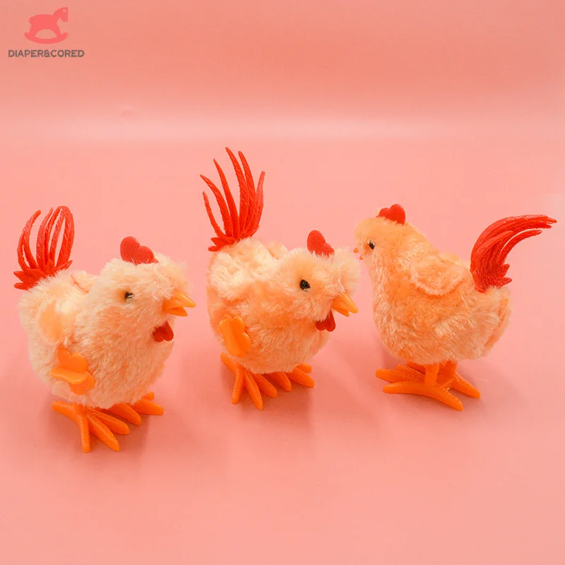 

Cute Simulation Big Rooster Wind-up Toy Chicken Clockwork Plush Jumping Toy Easter Gift Kid Educational Interactive Toy