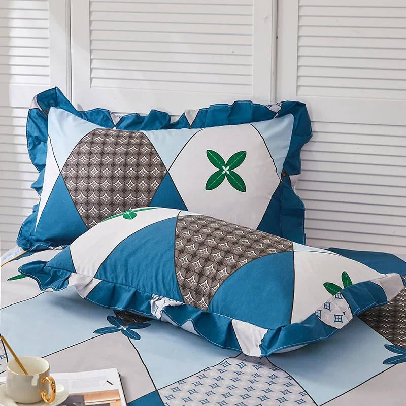 Description Picture 4 of item1PC Printed Bedding Set Soft Bed Skirt Bedspread Full Twin Queen King Size Bed Sheet Mattress Cover WithLace Without Pillowcases