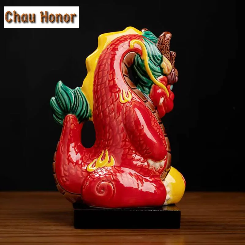 Exquisite Ceramic Creative Chinese Lucky Dragon Tea Pet Tea Household Table Decoration Accessories Tea Ceremony Customized Gift