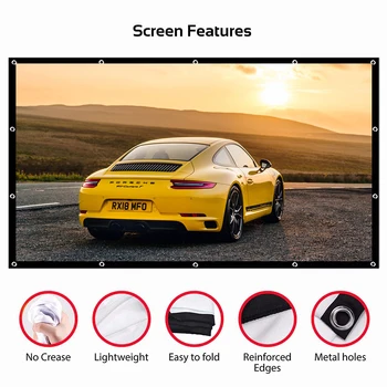 Schermo per Proiettore 3D HD Portatile, Telo per Proiezione Semplice per Casa, Esterni, KTV, Ufficio, Home Theater, Vendita all'Ingrosso