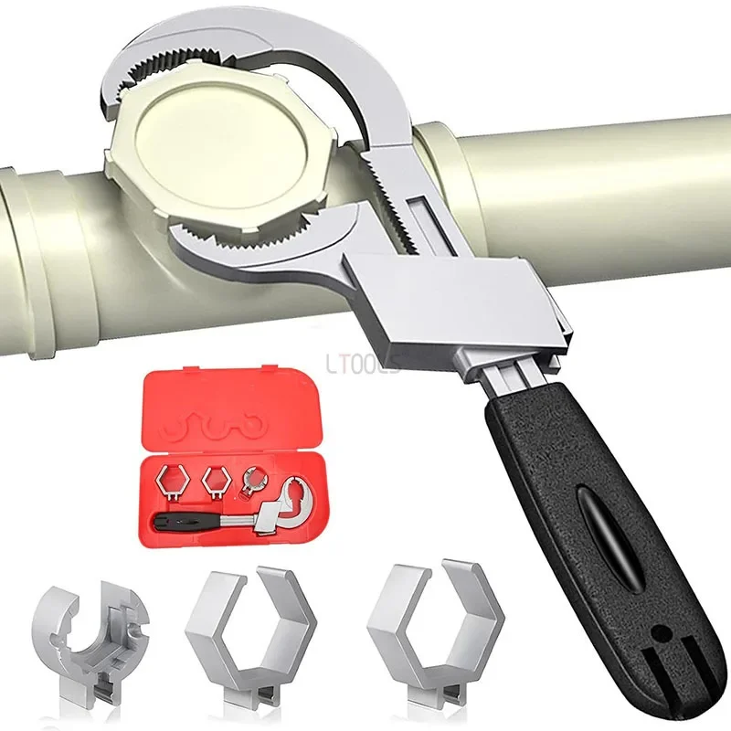 

Big Opening Sink Bathroom Wrench Zinc Aluminum Alloy Sink Water Pipe Opening Woodworking Wrench Opening Range: 56-80mm Tools DIY