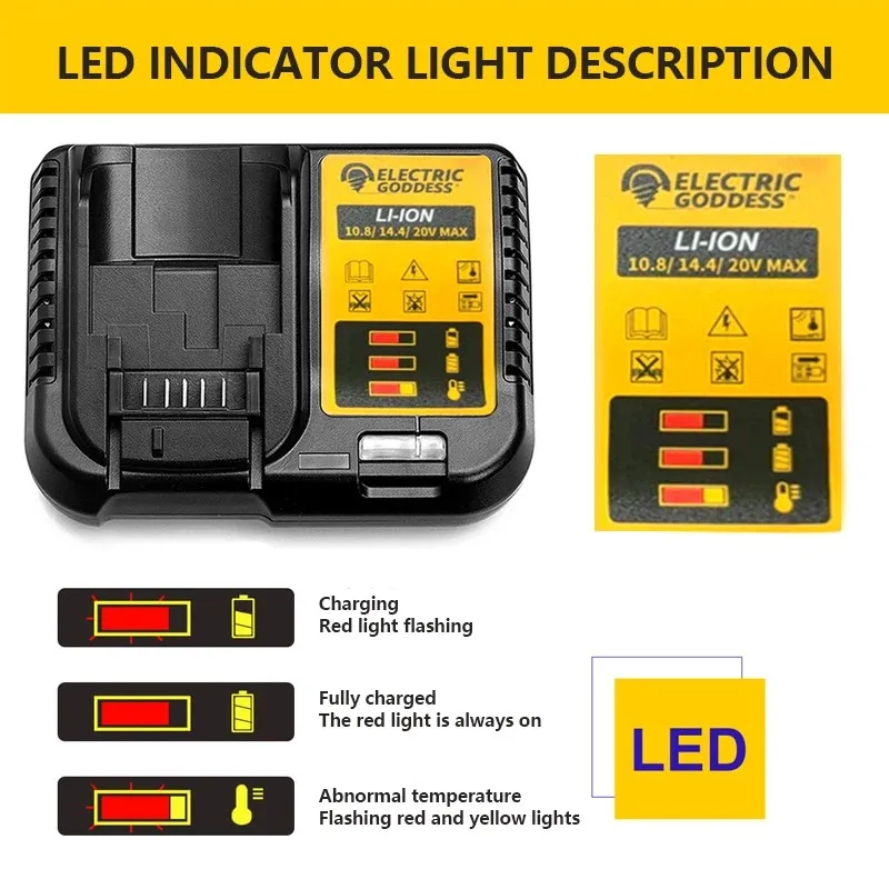 100% new For Dewalt DCB200 20V 18.0Ah Replacement Battery Compatible with For Dewalt 20V 18 v and 20 Vot Tools For Dewalt 3