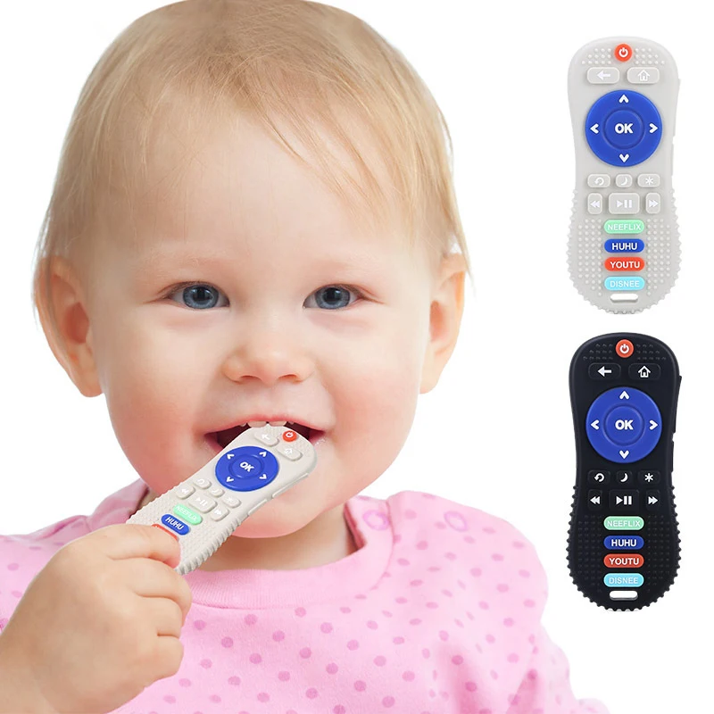 

1Pc Baby Silicone Teether Toys TYRY.HU Remote Control Shape Teether Rodent Gum Pain Relief Teething Toy Kids Sensory Educational