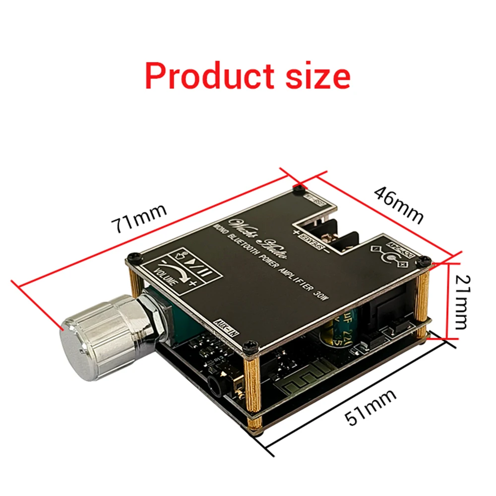 Carte Amplificateur Mono Bluetooth ZK-301B 30W - Module Puissance TPA3110D2 Bluetooth 5.1 DC 9-24V