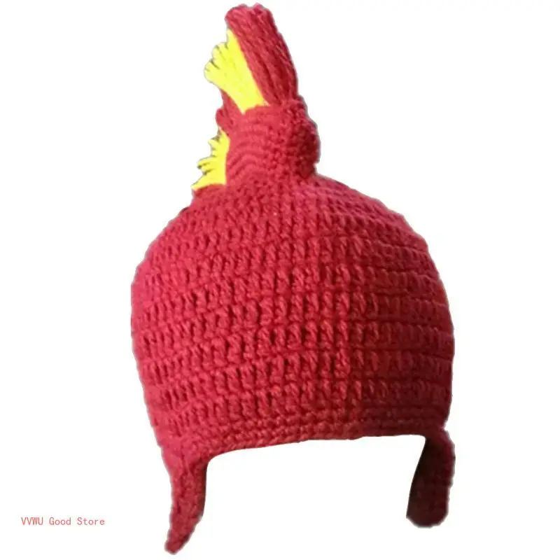 Men Women Hat Beanie Crochet Knit Roman Cosplay Knight Earflap Helmet 4