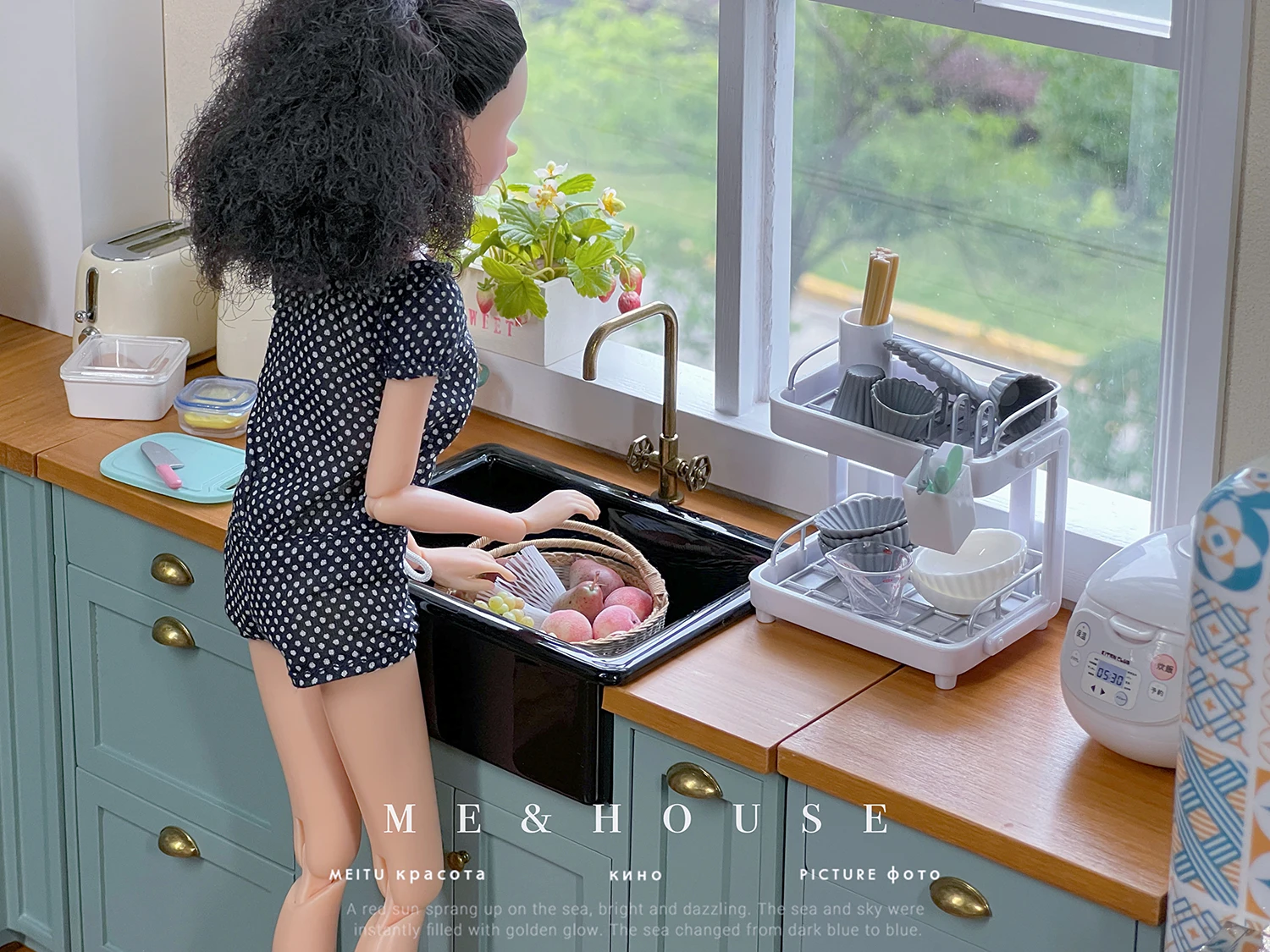 1/6 bjd ob11 miniature dollhouse furniture Mini model Kitchen DIY sink/basin/faucet 6