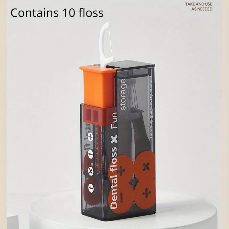 Dental Floss Dispenser Automatic Pop-Up Storage Box 10Pcs Oral Hygiene Care Portable