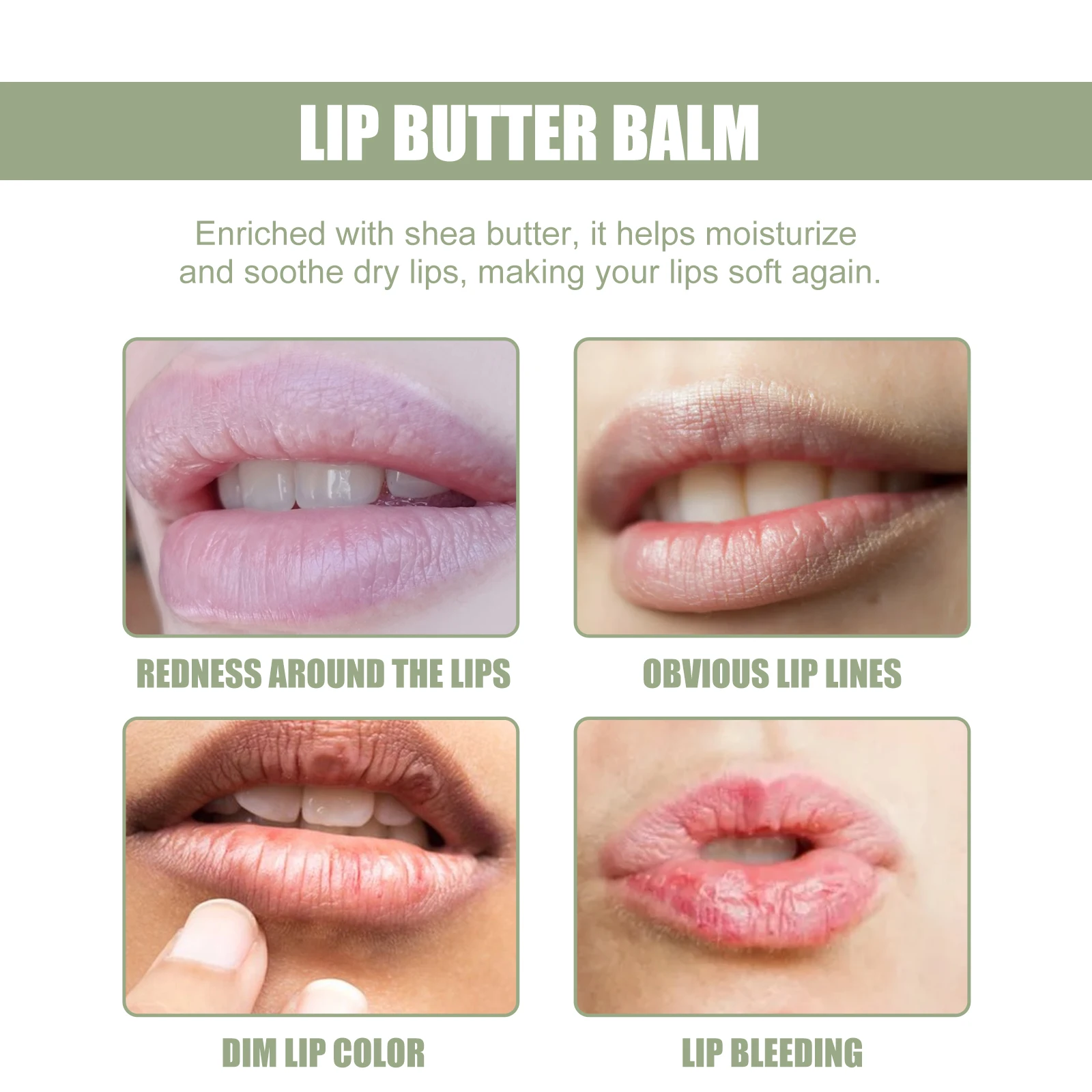 Natural Shea Butter Lip Balm for Dry Lips