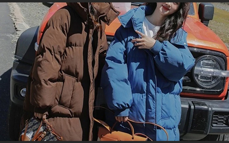 2023 Down Coats New Long-style Cotton Dress Korean Version Large Size Korean Fashion Jackets Winter Heat Parka Feminina