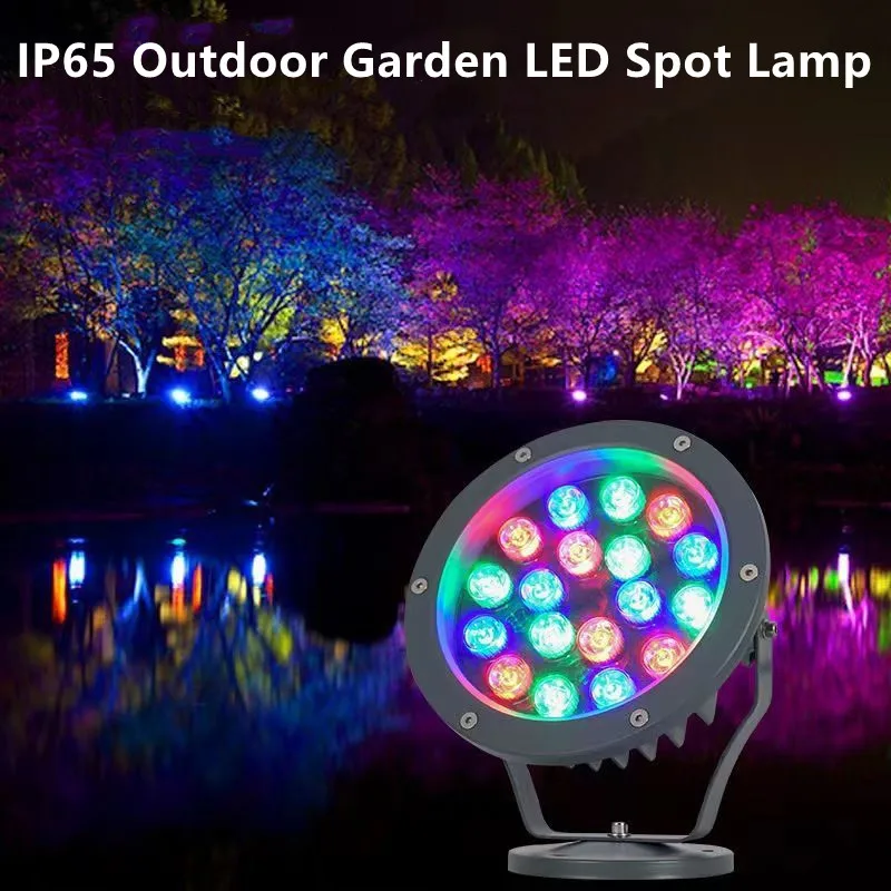 

3W 6W 12W 18W LED Lawn Lamp LED Spike Light Outdoor Pathway Garden Yard Landscape Lighting Waterproof RGB Spot Bulbs 85-265V 12V